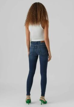 Vero Moda High Rise - Jeans Skinny Fit - Dark Blue Denim -Vero Moda 01fee3efad0b452a82e54f63ab9407f0