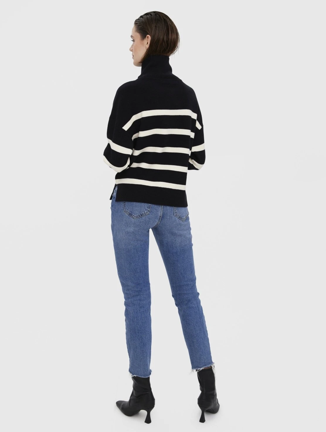 Vero Moda Saba Stripe Ls Highneck Ga Noos - Trui - Black Birchstripes 3 Vero Moda Saba Stripe Ls Highneck Ga Noos - Trui - Black Birchstripes - Afbeelding 3