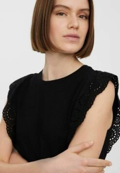 Vero Moda Vmhollyn Ss Noos - T-Shirt Print - Black -Vero Moda 07d7d04ac2594ea68afd25011ed14613