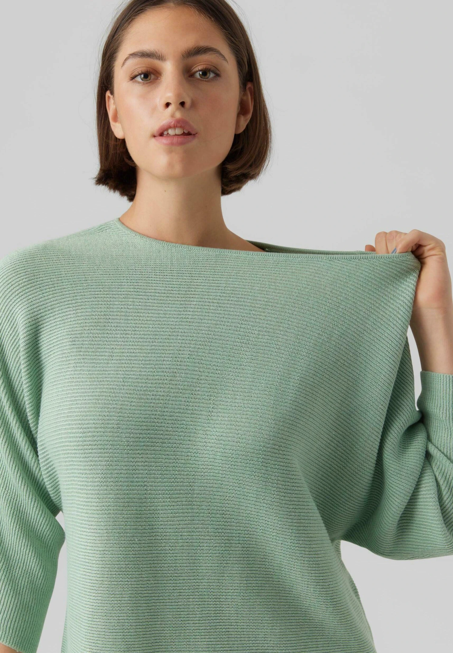Vero Moda Nora 3/4 Boatneck Noos - Trui - Silt Green 4 Vero Moda Nora 3/4 Boatneck Noos - Trui - Silt Green - Afbeelding 4