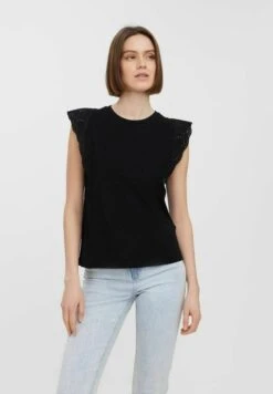 Vero Moda Vmhollyn Ss Noos - T-Shirt Print - Black