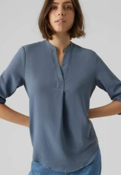 Vero Moda Mit 3/4 Ärmeln V-Ausschnitt - Blouse - China Blue -Vero Moda 1375231a999348fd88f34849aa09468d