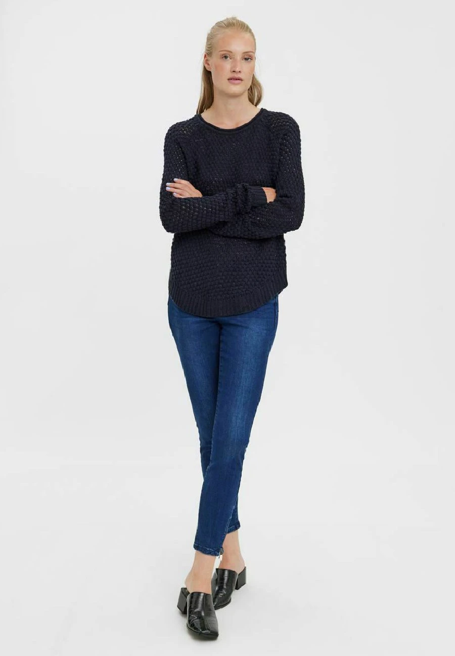 Vero Moda Vmesme Surf Ls O-Neck- Trui - Navy Blazer 2 Vero Moda Vmesme Surf Ls O-Neck- Trui - Navy Blazer - Afbeelding 2