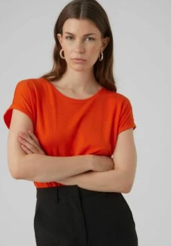 Vero Moda Vmava Plain Ss Gajrs Noos - T-Shirt Basic - Tangerine Tango 7 Vero Moda Vmava Plain Ss Gajrs Noos - T-Shirt Basic - Tangerine Tango -Vero Moda 1ae3e67a711c43df88c722b0543c5eaf