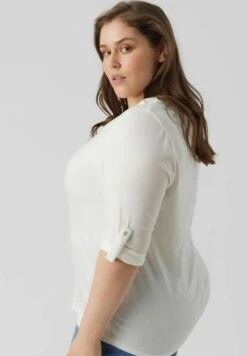 Vero Moda Curve Curve Oberteil - Longsleeve - Snow White -Vero Moda 207786e981a54283b527d5698e7b7d87