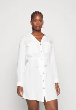 Vero Moda Curve Vmbumpy Shirt Dress - Jurk - Snow White