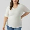 Vero Moda Curve Curve Oberteil - Longsleeve - Snow White