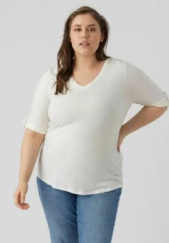 Vero Moda Curve Curve Oberteil - Longsleeve - Snow White