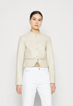 Vero Moda Vmannika Short Jacket - Imitatieleren Jas - Oatmeal/Gold-Coloured
