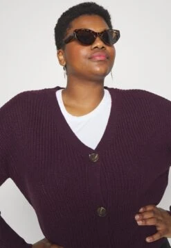 Vero Moda Curve Vmlea V-Neck Cuff Cardigan - Vest - Winetasting -Vero Moda 25eff12260d949538caf389b874425eb