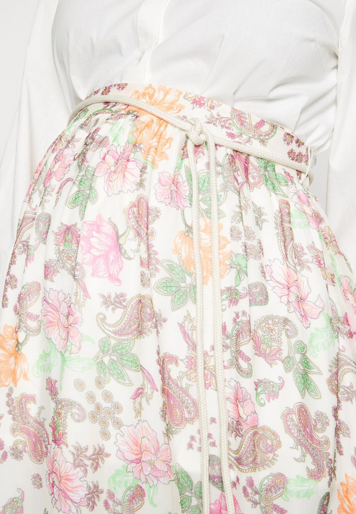 Vmmsilo Ankle Skirt- Maxirok - Offwhite/Multicolor 5 Vmmsilo Ankle Skirt- Maxirok - Offwhite/Multicolor - Afbeelding 5