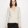 Vero Moda Tall Vmrubellefile Wrap Cardigan - Vest - Birch Melange