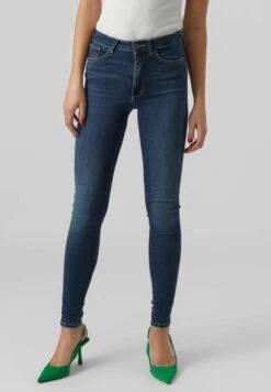Vero Moda High Rise - Jeans Skinny Fit - Dark Blue Denim