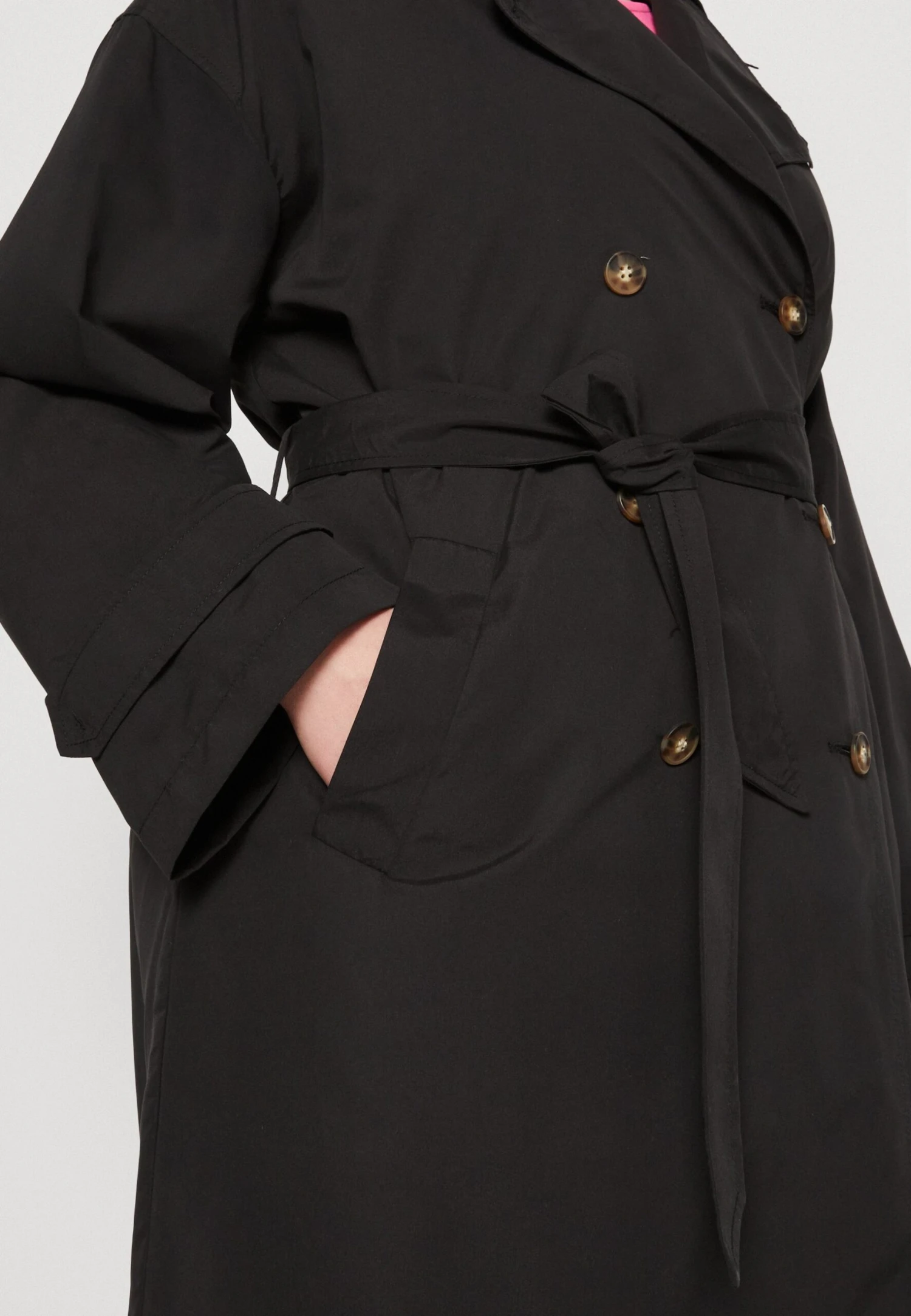 Vero Moda Curve Vmpernillemie Long - Trenchcoat - Black 6 Vero Moda Curve Vmpernillemie Long - Trenchcoat - Black - Afbeelding 6