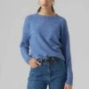 Vero Moda Vmdoffy O Neck Noos - Trui - Beaucoup Blue