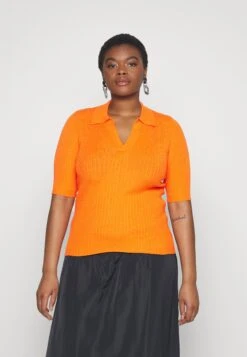 Vero Moda Curve Vmholly Polo- T-Shirt Basic - Scarlet Ibis