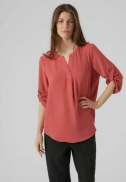 Vero Moda Mit 3/4 Ärmeln V-Ausschnitt - Blouse - Mineral Red