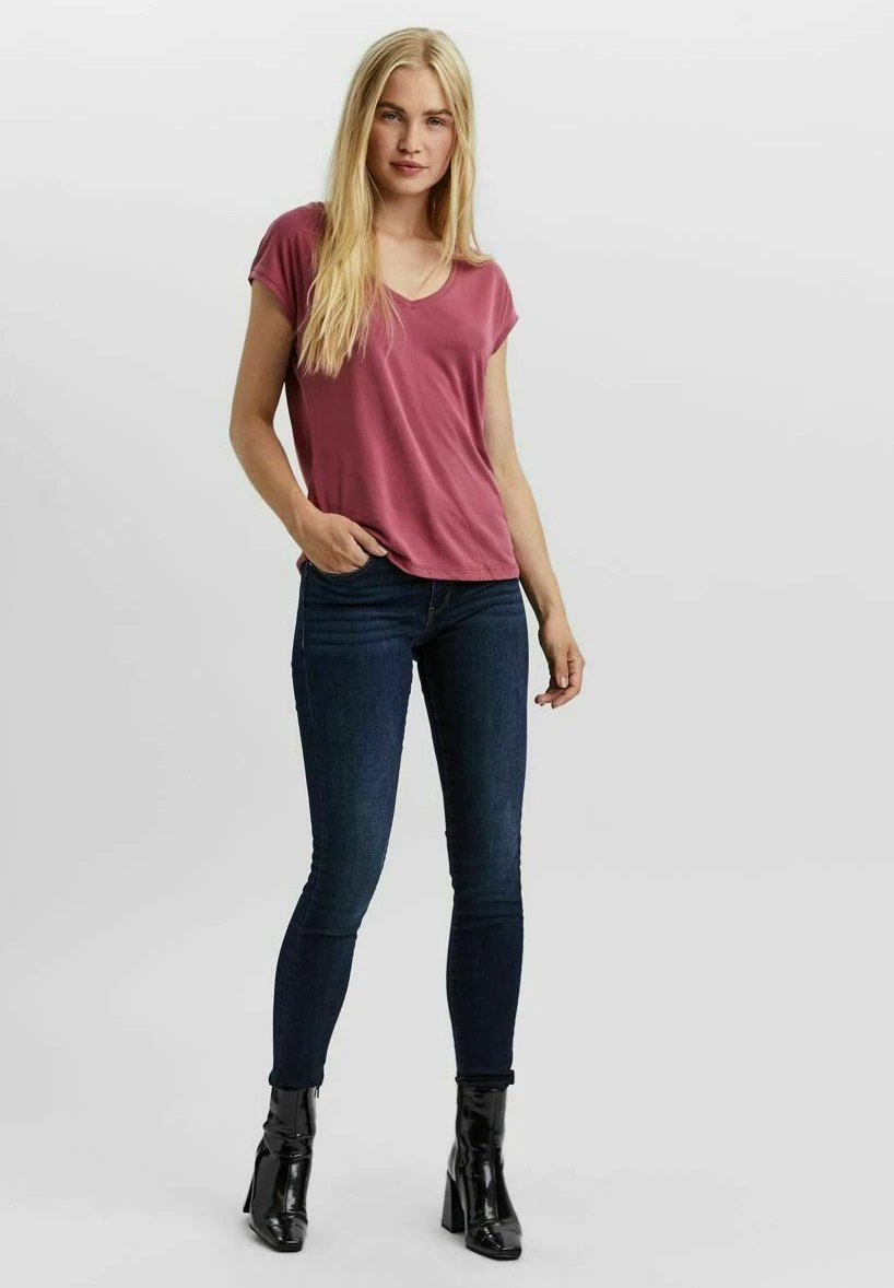 Vero Moda Vmfilli Ss V-Neck Ga Noos - T-Shirt Basic - Dry Rose 2 Vero Moda Vmfilli Ss V-Neck Ga Noos - T-Shirt Basic - Dry Rose - Afbeelding 2