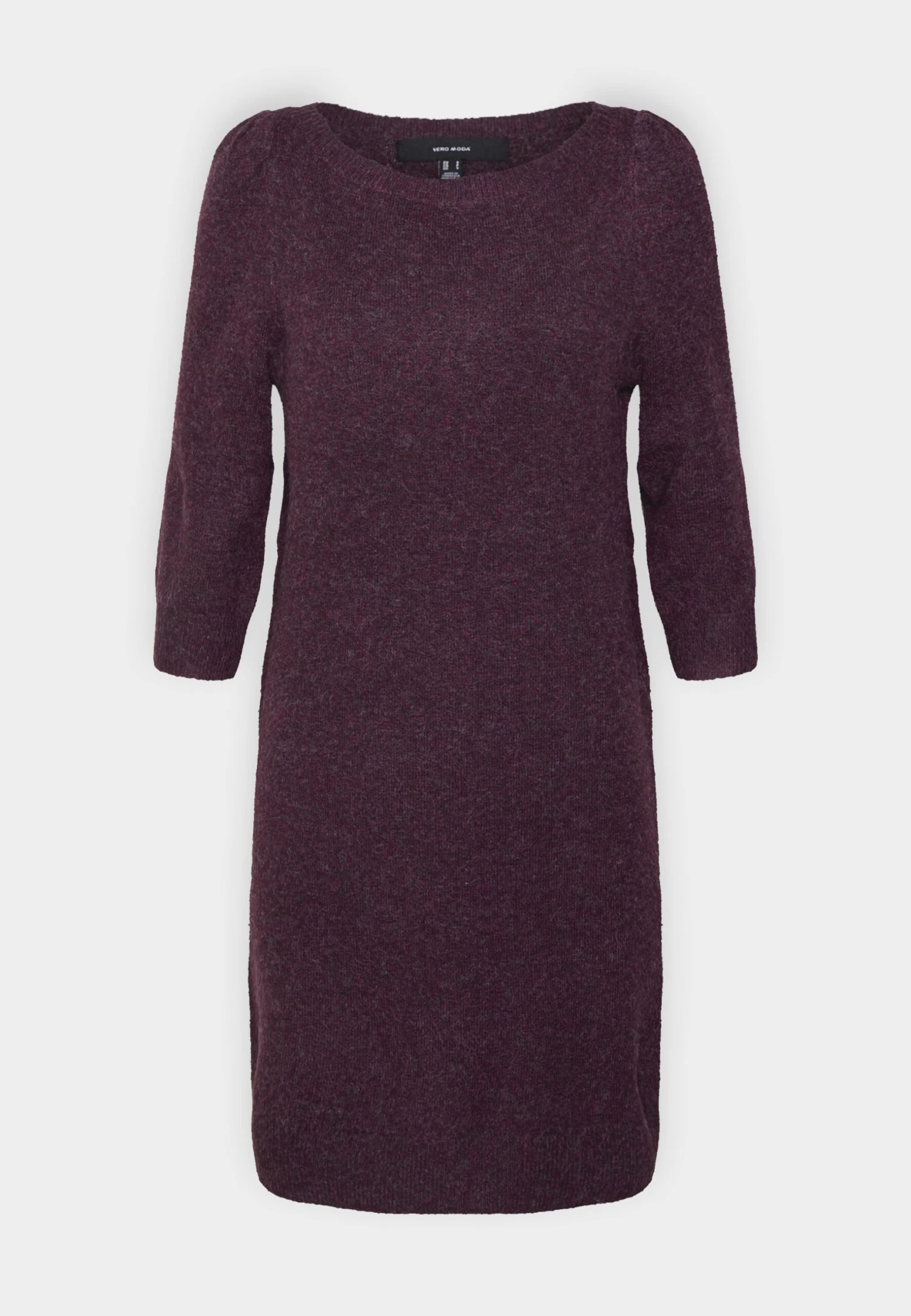Vero Moda Vmdoffy Boatneck Dress - Gebreide Jurk - Winetasting/Melange 4 Vero Moda Vmdoffy Boatneck Dress - Gebreide Jurk - Winetasting/Melange - Afbeelding 4