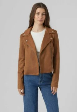 Vero Moda Imitatieleren Jas - Cognac