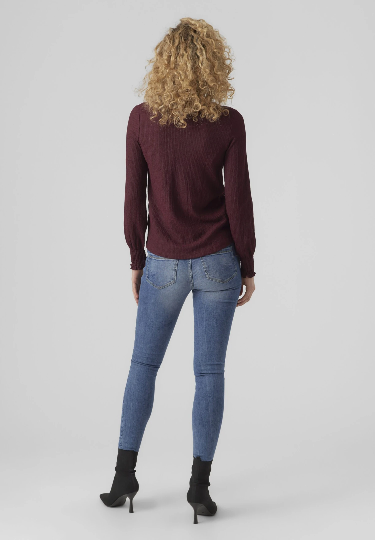 Vero Moda Gesmoktes - Longsleeve - Winetasting 2 Vero Moda Gesmoktes - Longsleeve - Winetasting - Afbeelding 2