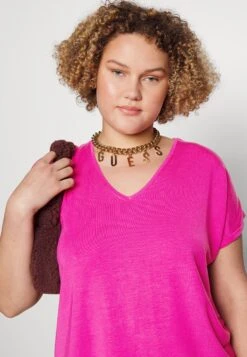 Vero Moda Curve Vmaya Ss V-Neck Vma Noos Curve - T-Shirt Basic - Pink Yarrow 9 Vero Moda Curve Vmaya Ss V-Neck Vma Noos Curve - T-Shirt Basic - Pink Yarrow -Vero Moda 51adf5e4eaa048e98cf558b9d6330b85