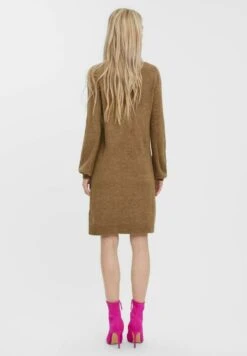 Vero Moda Lange Ballonärmel Und U-Boot-Ausschnitt - Gebreide Jurk - Sepia Tint -Vero Moda 575a476c36394b28848f35c9aac39ba5