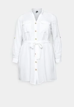 Vero Moda Curve Vmbumpy Shirt Dress - Jurk - Snow White -Vero Moda 5c958face3a648afb4faf81f0246b8d0