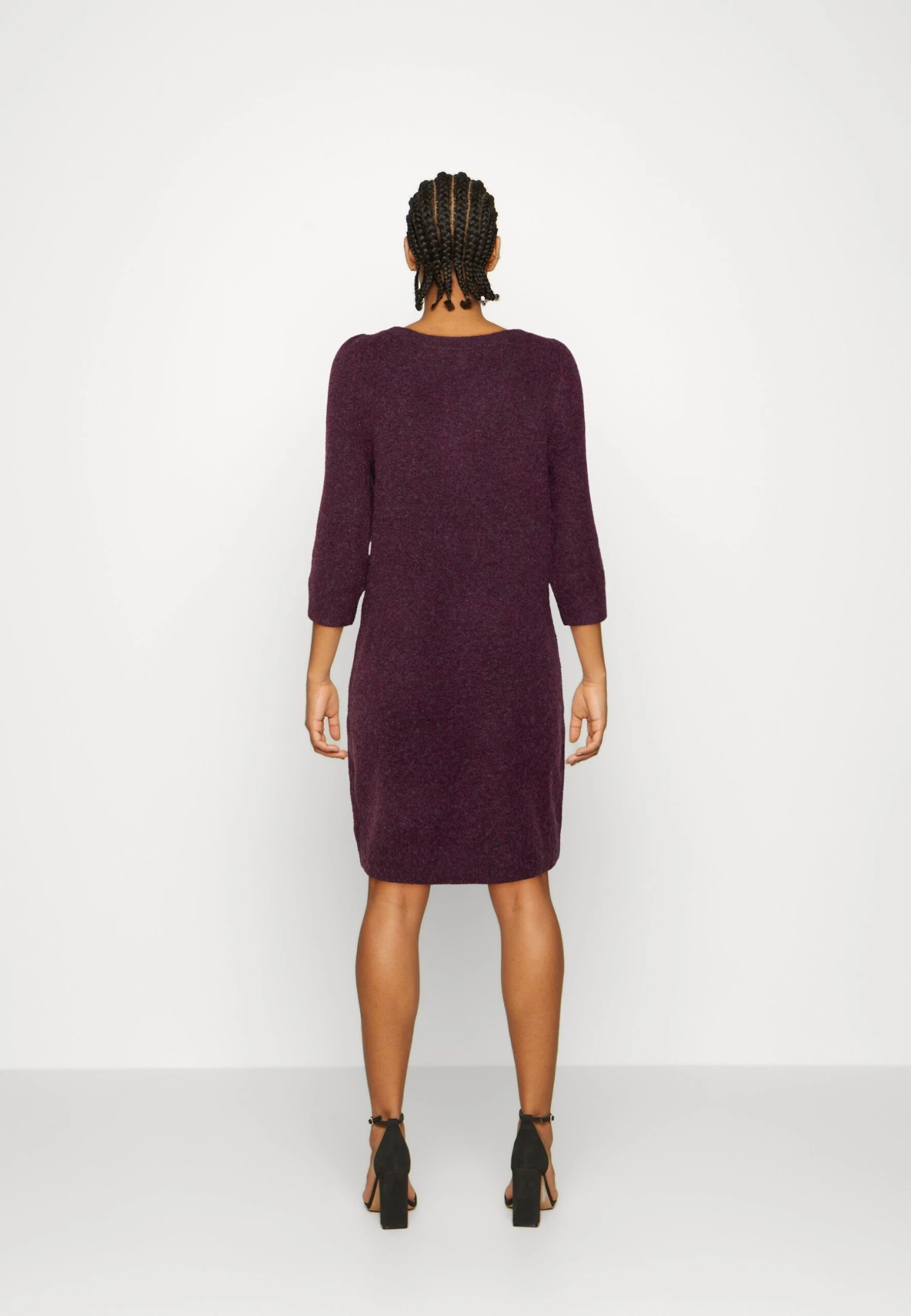 Vero Moda Vmdoffy Boatneck Dress - Gebreide Jurk - Winetasting/Melange 3 Vero Moda Vmdoffy Boatneck Dress - Gebreide Jurk - Winetasting/Melange - Afbeelding 3