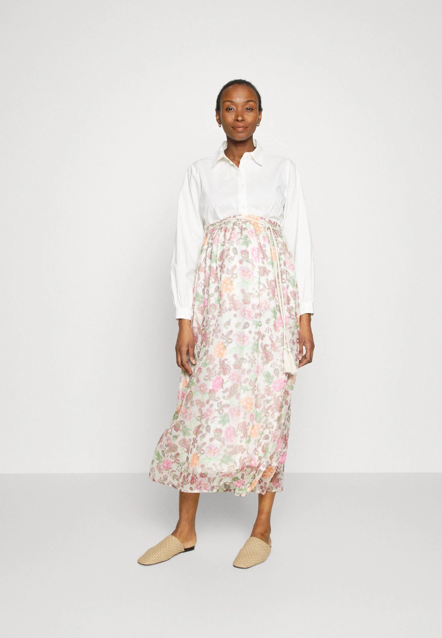 Vmmsilo Ankle Skirt- Maxirok - Offwhite/Multicolor 2 Vmmsilo Ankle Skirt- Maxirok - Offwhite/Multicolor - Afbeelding 2