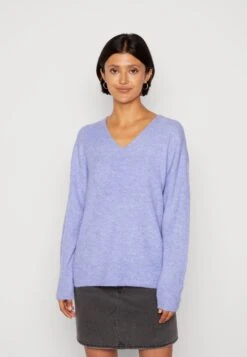 Vero Moda Vmcrewlefile Ls V-Neck Noos - Trui - Jacaranda