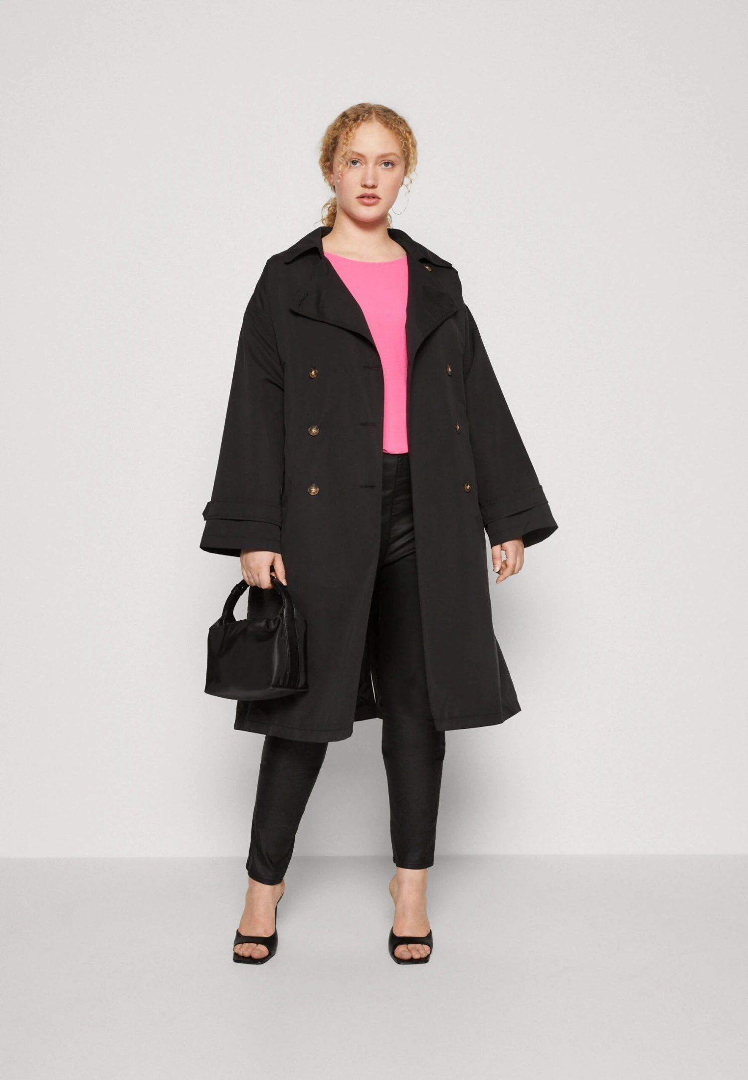 Vero Moda Curve Vmpernillemie Long - Trenchcoat - Black 2 Vero Moda Curve Vmpernillemie Long - Trenchcoat - Black - Afbeelding 2
