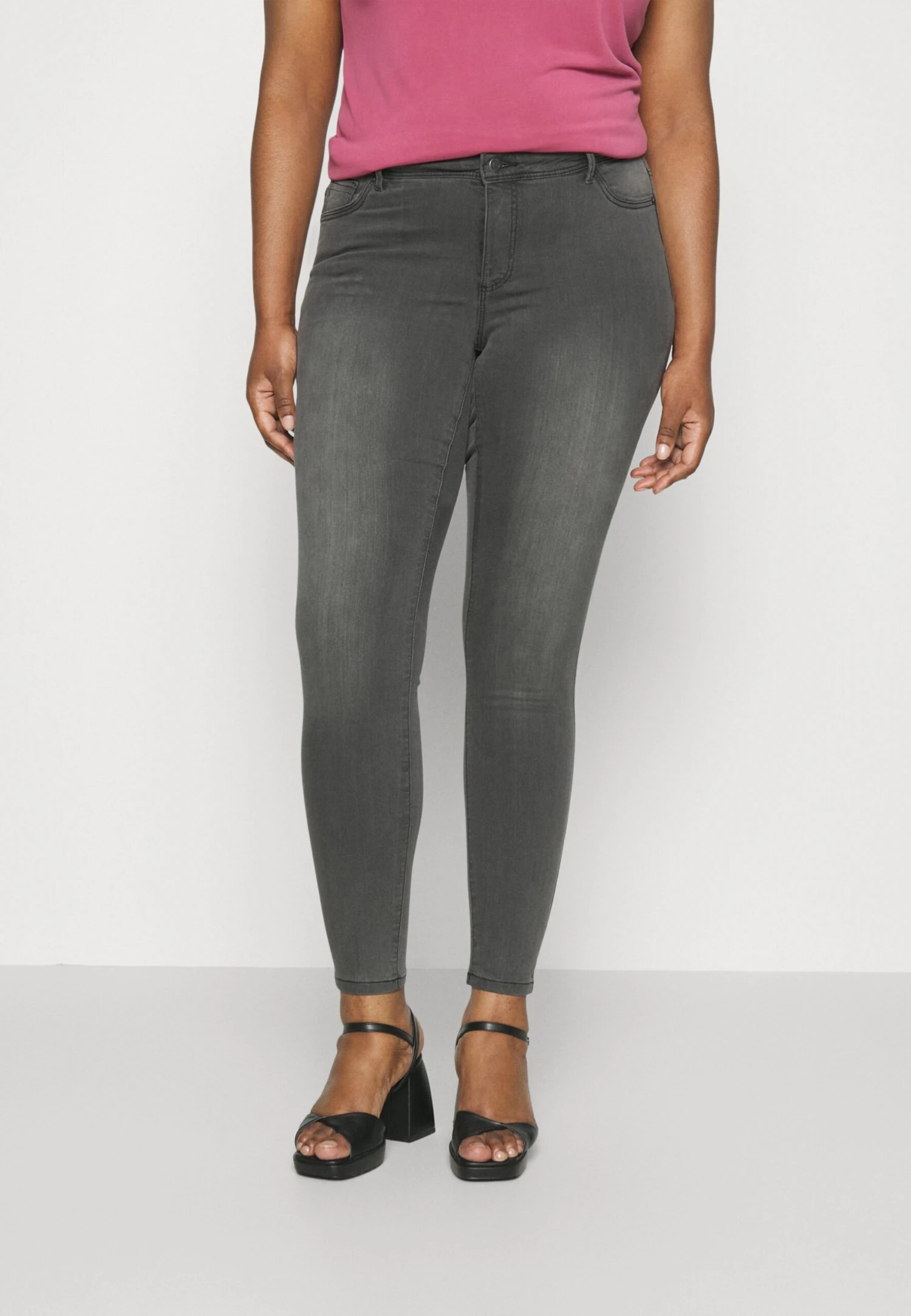 Vero Moda Curve Vmcfanya Piping - Jeans Skinny Fit - Dark Grey Denim 1 Vero Moda Curve Vmcfanya Piping - Jeans Skinny Fit - Dark Grey Denim