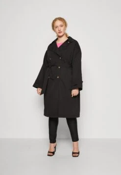 Vero Moda Curve Vmpernillemie Long - Trenchcoat - Black