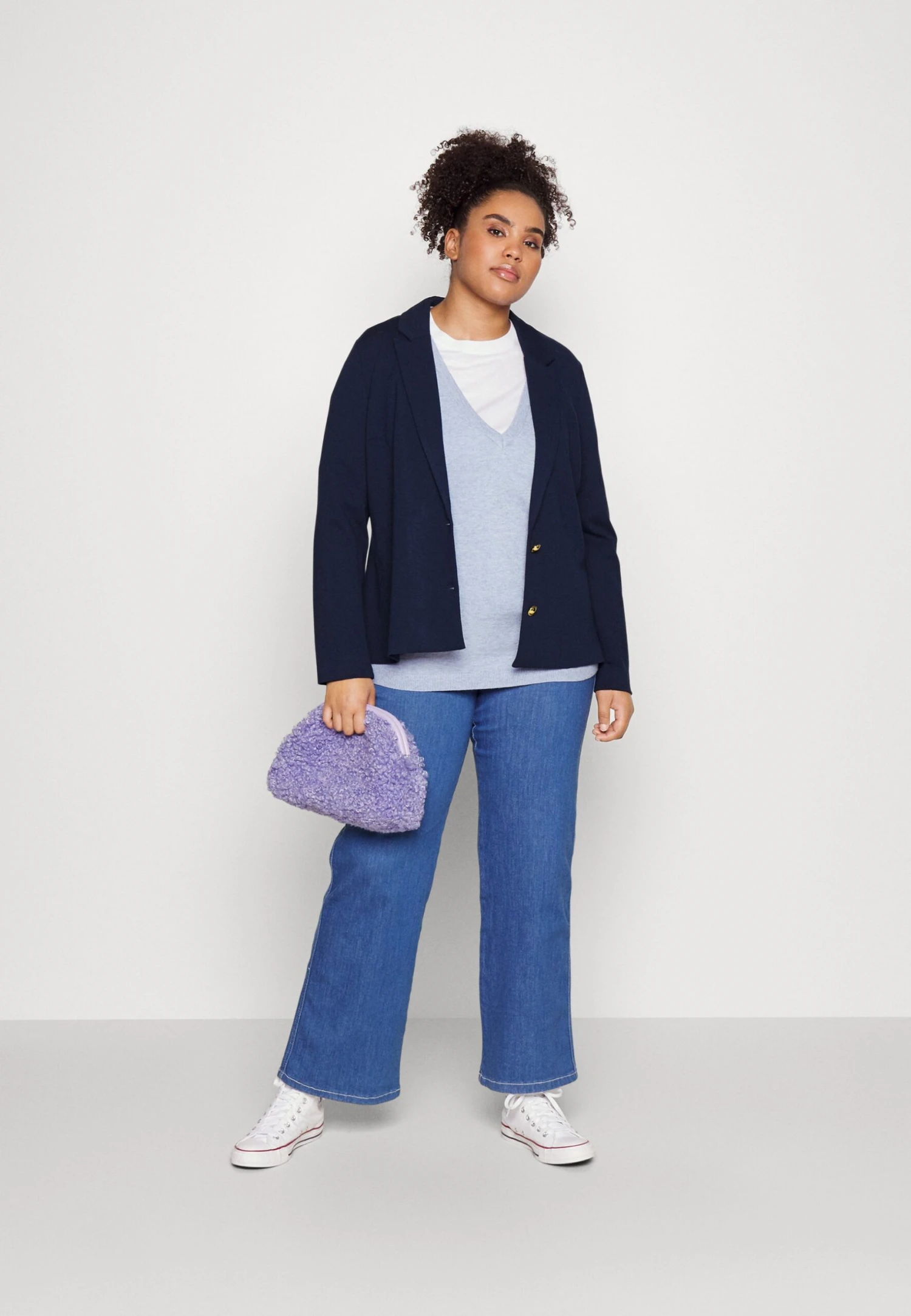 Vero Moda Curve Vmeva - Blazer - Navy Blazer 2 Vero Moda Curve Vmeva - Blazer - Navy Blazer - Afbeelding 2