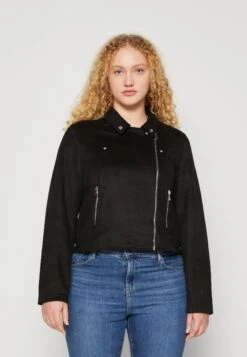 Vero Moda Curve Vmjose Short Jacket- Imitatieleren Jas - Black