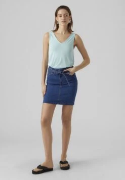 Vero Moda Vmcamilla Short Paperbag Skirt - Minirok - Medium Blue Denim