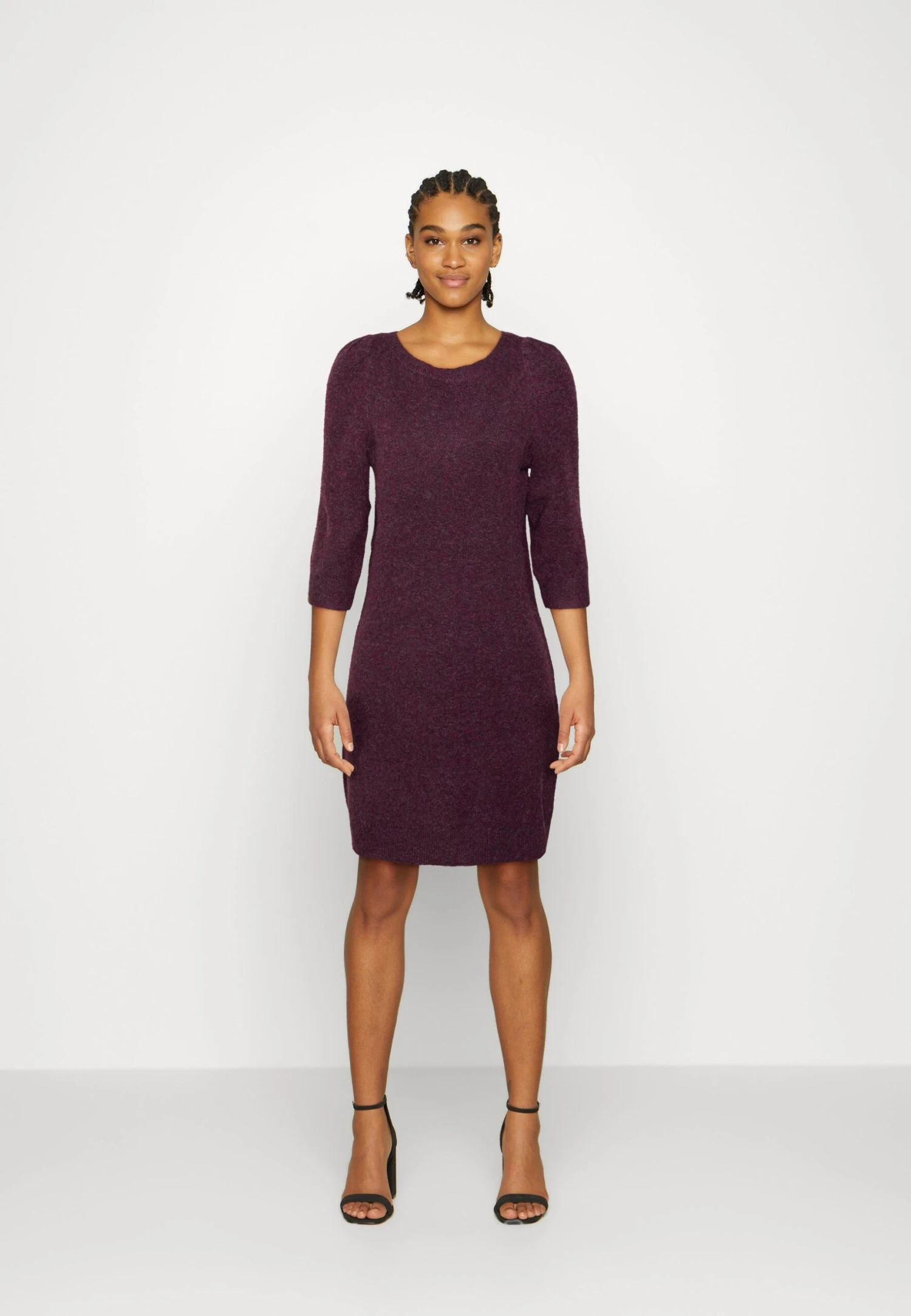 Vero Moda Vmdoffy Boatneck Dress - Gebreide Jurk - Winetasting/Melange 2 Vero Moda Vmdoffy Boatneck Dress - Gebreide Jurk - Winetasting/Melange - Afbeelding 2