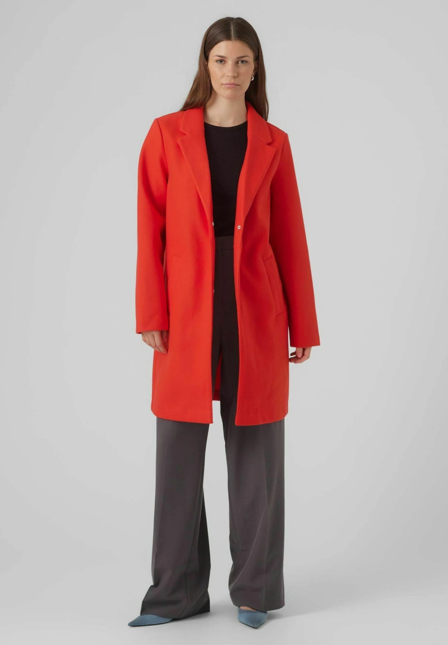 Vero Moda PopNoos - Halflange Jas - Tomato 2 Vero Moda PopNoos - Halflange Jas - Tomato - Afbeelding 2