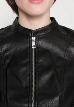 Vero Moda Tall Vmlove Lavine Short Coated Jacket - Imitatieleren Jas - Black -Vero Moda 9719e5ed31a64a3aa8b4ebb5aba306bf