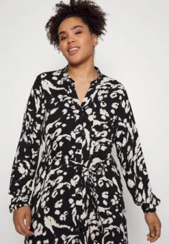 Vero Moda Curve Vmeasy Long V Neck Shirt Dress - Blousejurk - Black/Cila 9 Vero Moda Curve Vmeasy Long V Neck Shirt Dress - Blousejurk - Black/Cila -Vero Moda a23841eed010473ba737515e84361119