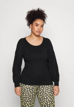 Vero Moda Curve Vmrandi Boat Neck- Longsleeve - Black