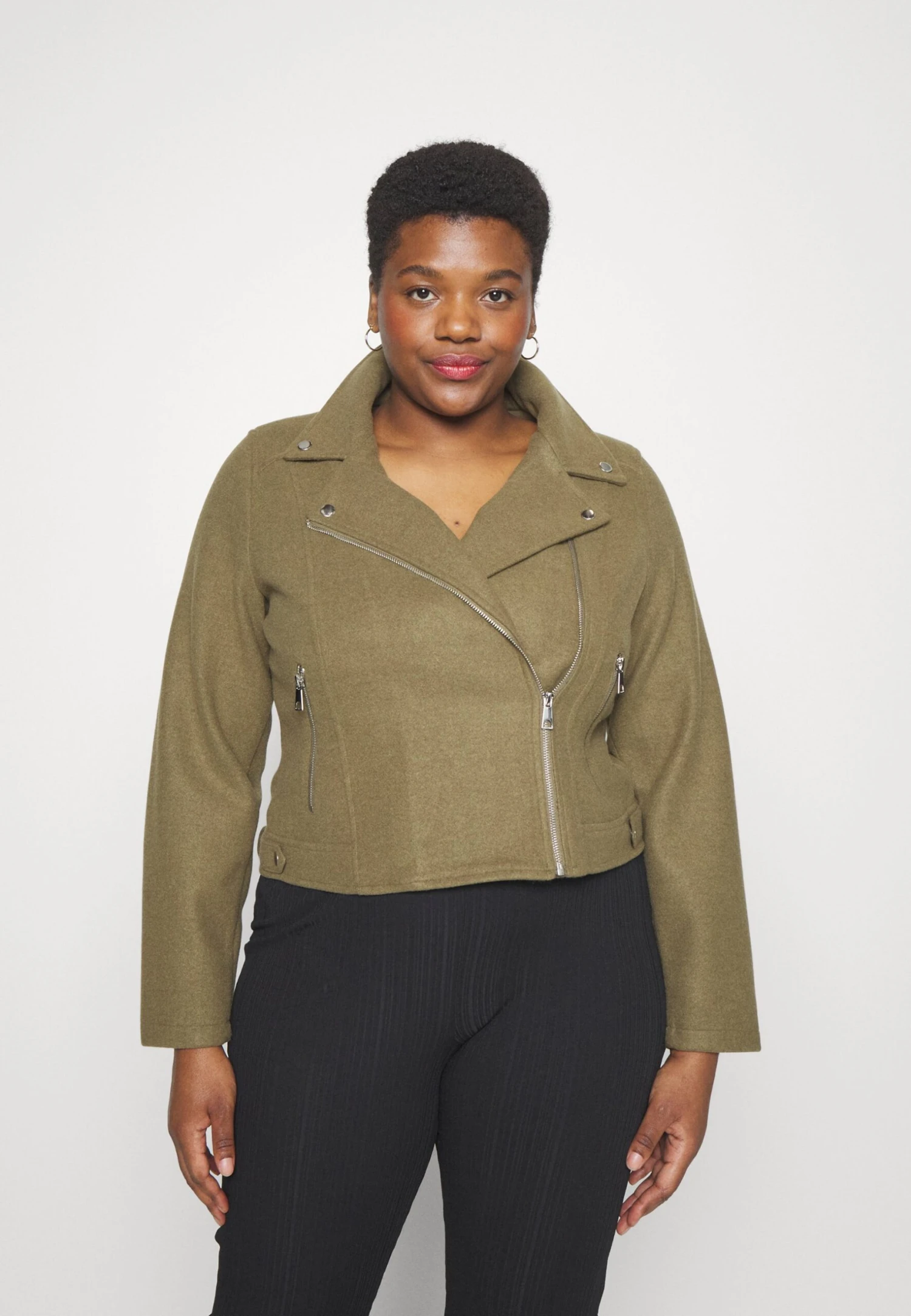 Vero Moda Curve Short Biker Jacket- Bomberjacks - Capers 1 Vero Moda Curve Short Biker Jacket- Bomberjacks - Capers