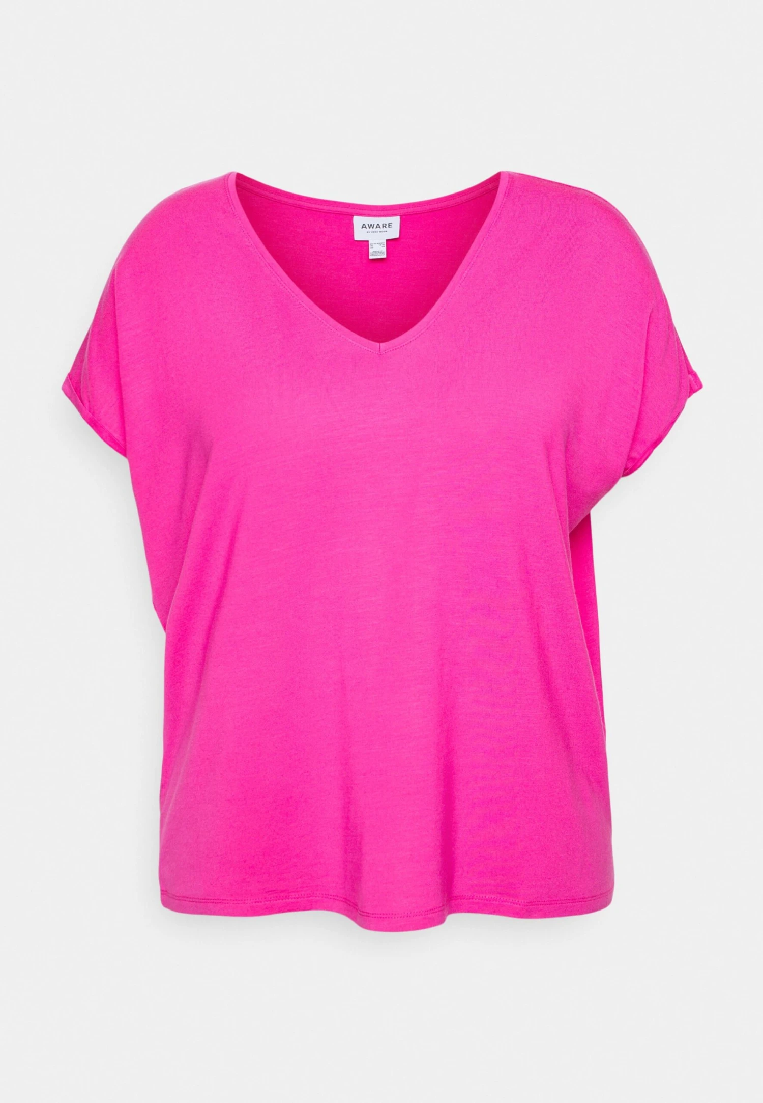 Vero Moda Curve Vmaya Ss V-Neck Vma Noos Curve - T-Shirt Basic - Pink Yarrow 5 Vero Moda Curve Vmaya Ss V-Neck Vma Noos Curve - T-Shirt Basic - Pink Yarrow - Afbeelding 5