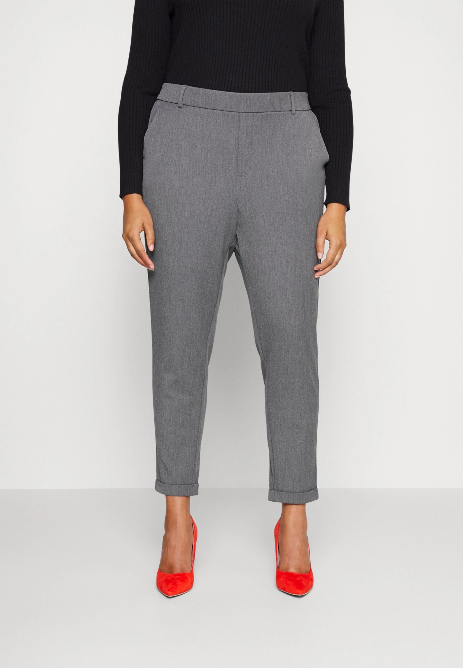 Vero Moda Curve Vmmaya Loose Solid Pant - Broek - Medium Grey Melange 1 Vero Moda Curve Vmmaya Loose Solid Pant - Broek - Medium Grey Melange