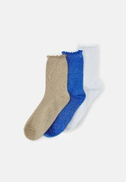 Vero Moda Vmmagic Glitter 3 Pack - Sokken - Silver Mink/ Snow White/ Beaucoup Blue