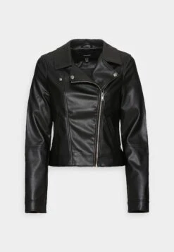 Vero Moda Tall Vmbella Annabel Coated Jacket - Imitatieleren Jas - Black