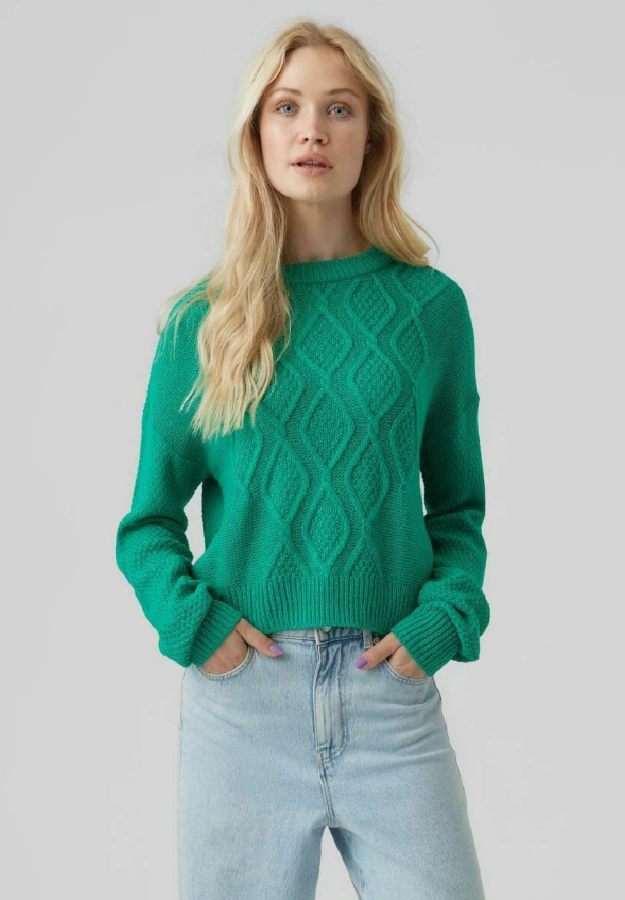 Vero Moda Vmmalva Ls O-Neck - Trui - Pepper Green 1 Vero Moda Vmmalva Ls O-Neck - Trui - Pepper Green