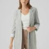 Vero Moda Langer - Halflange Jas - Light Grey Melange