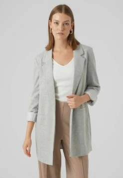 Vero Moda Langer - Halflange Jas - Light Grey Melange
